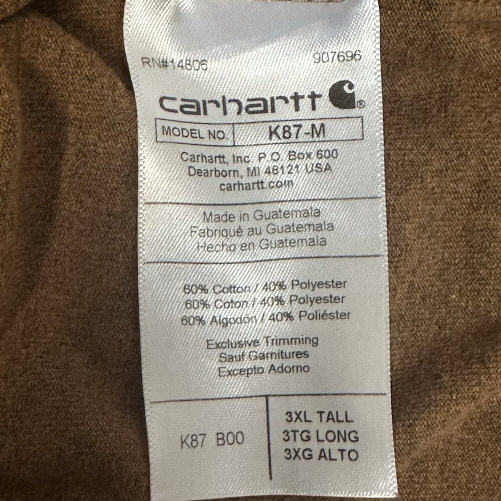 Carhartt‎ Shirt Mens XL Brown Loose Fit Pocket Tee Y2K Logo Workwear Skater K87 - Picture 9 of 11